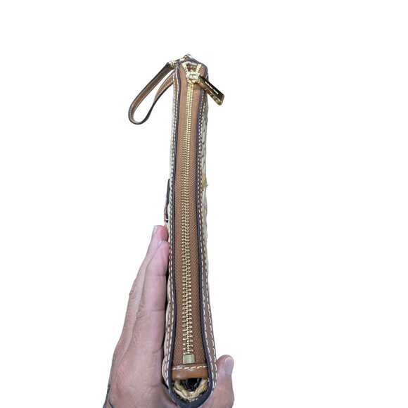 Michael Kors Womens Straw Leather Embroidered Citrus Limited Wristlet SKU 9223 - Picture 8 of 16